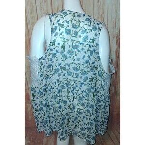 Self Esteem Multicolor Floral Sheer Lace Vest Sz 2X